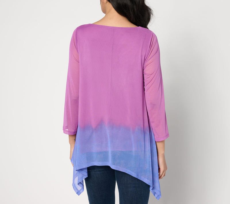 Women with Control Triple Mesh Ombre Tunic — View 3