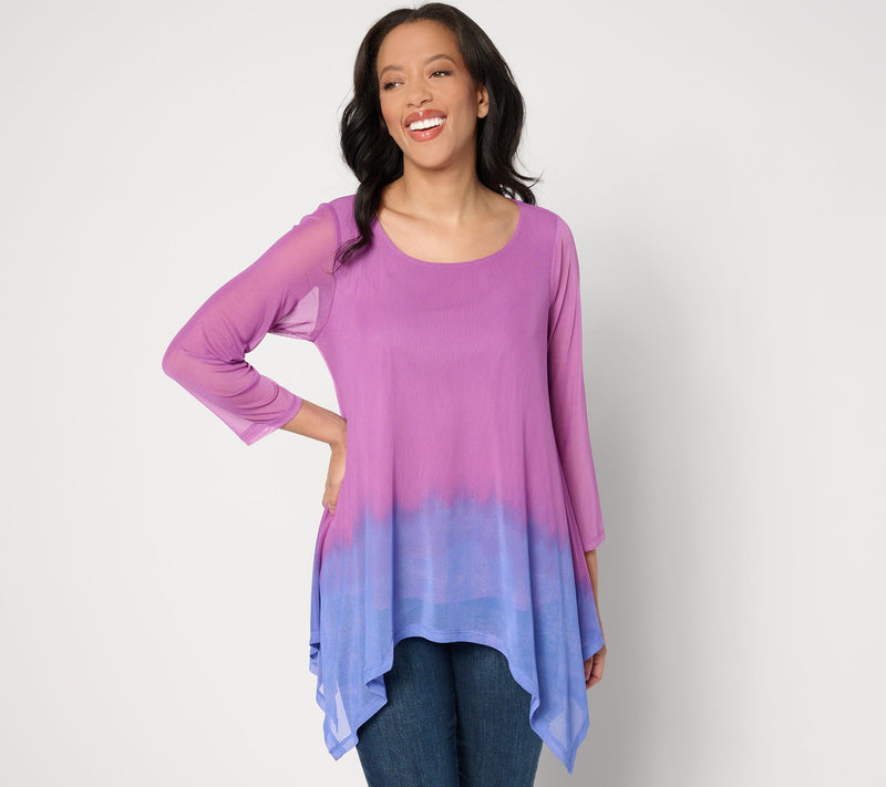 Women with Control Triple Mesh Ombre Tunic — View 2