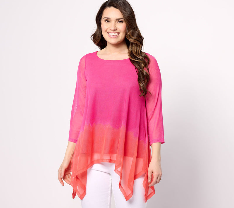 Women with Control Triple Mesh Ombre Tunic — View 8