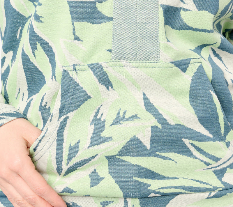zuda Palm Jacquard Knit Collared Top — View 5