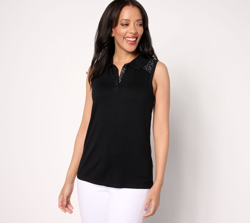 zuda Rayon Span Print Mix Golf Tank — View 9