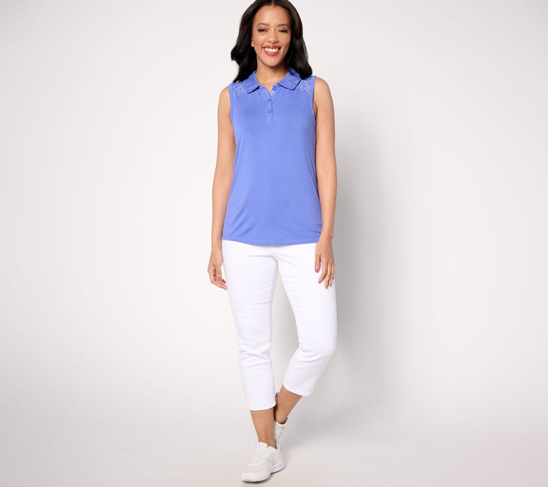 zuda Rayon Span Print Mix Golf Tank — View 11