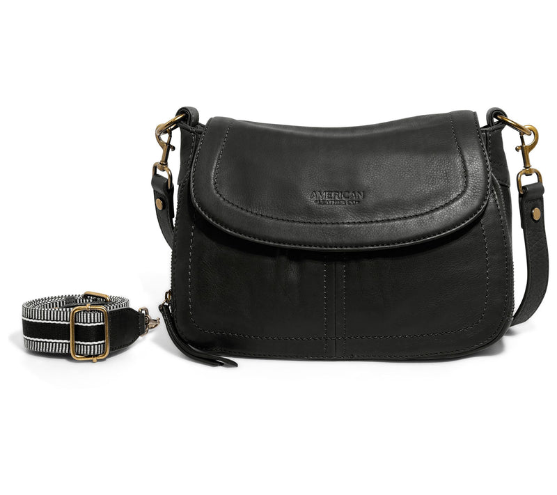 American Leather Co. Leather Crossbody with Two Straps — View 27
