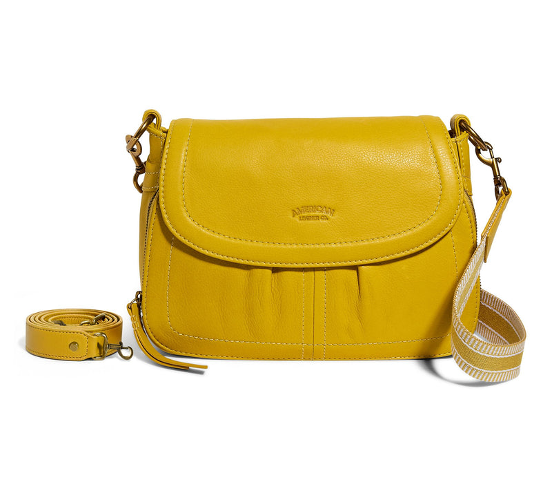 American Leather Co. Leather Crossbody with Two Straps — View 43