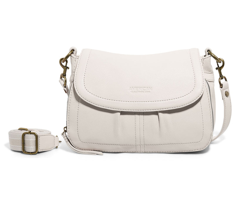 American Leather Co. Leather Crossbody with Two Straps — View 9