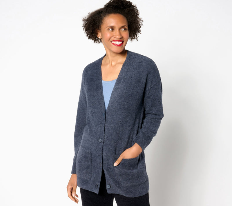 Barefoot Dreams CozyChic Lite Ribbed Pocket Cardigan — View 3