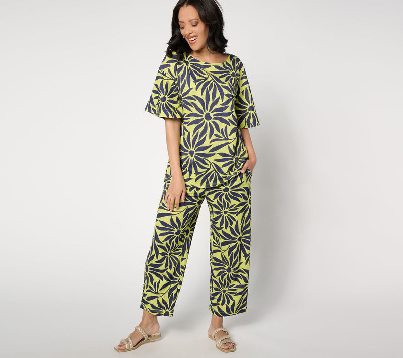 Belle Beach by Kim Gravel Reg Cabana Knit Good Vibrations Cropped Pants — View 3