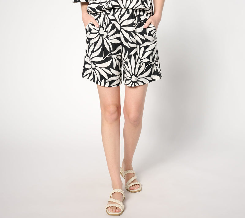 Belle Beach by Kim Gravel Cabana Knit Good Vibrations Cuffed Short — View 11