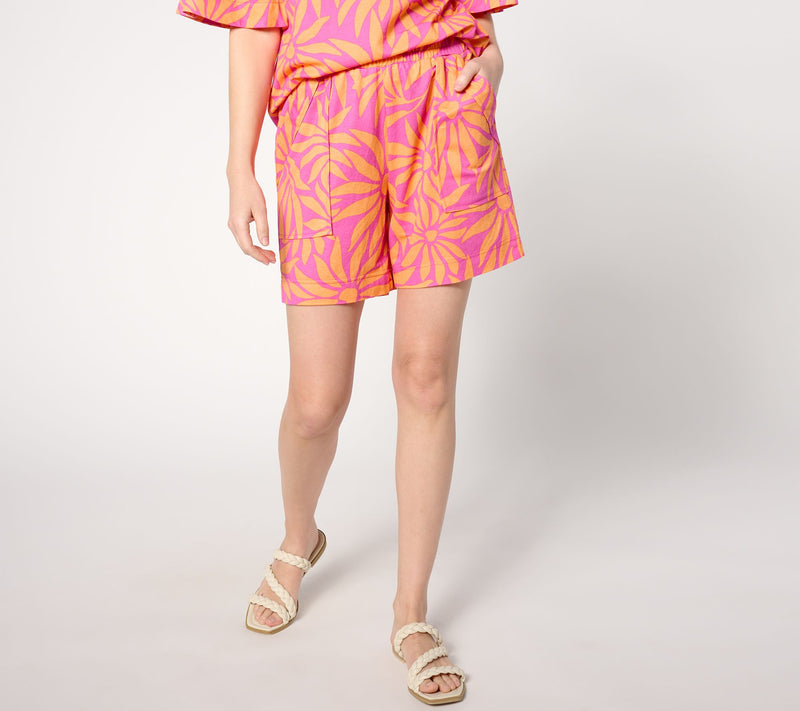 Belle Beach by Kim Gravel Cabana Knit Good Vibrations Cuffed Short — View 3