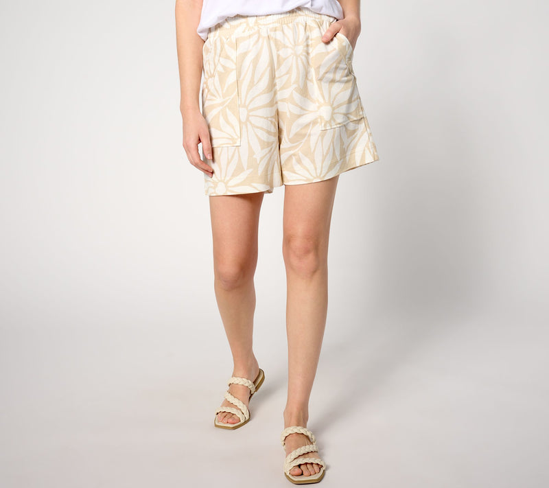 Belle Beach by Kim Gravel Cabana Knit Good Vibrations Cuffed Short — View 5