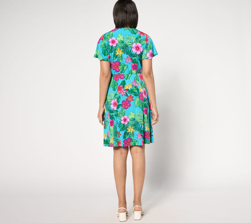 Susan Graver Tall Liquid Knit Faux Wrap Dress — View 14