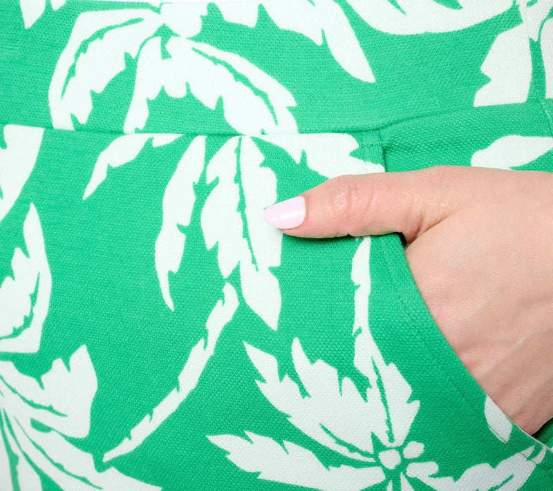 Belle by Kim Gravel Petite Perfect Pique Graphic Palm Flare Crop Pant — View 14
