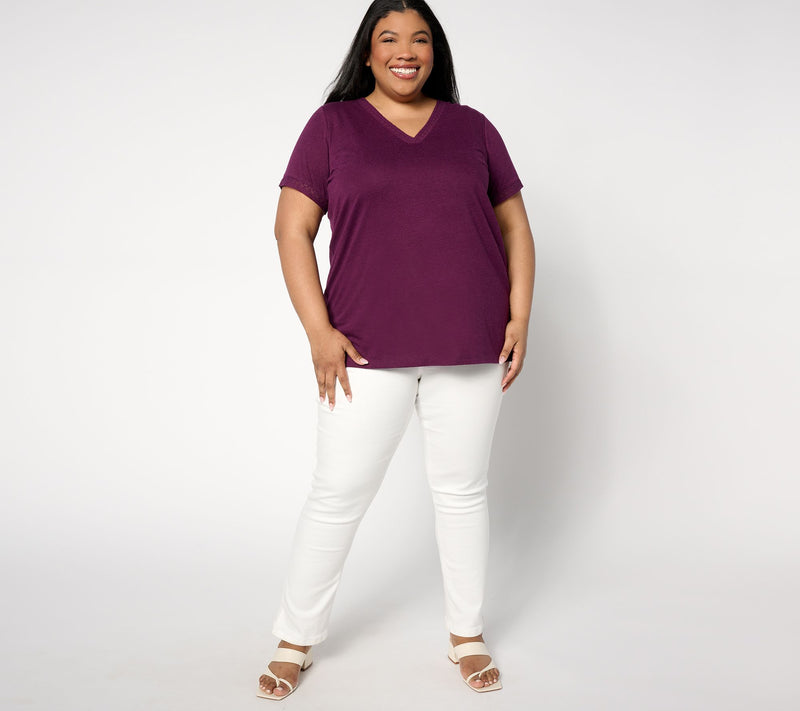 BEAUTIFUL by Lawrence Zarian The Kathy V-Neck Crochet Trim Tunic — View 3