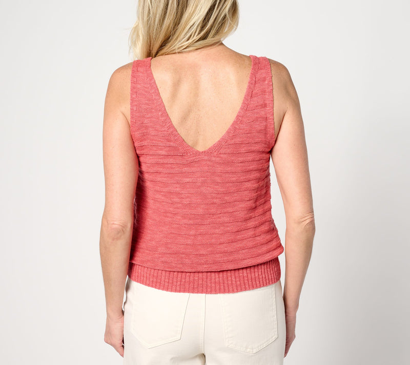 BEAUTIFUL by Lawrence Zarian V-Neck Sweater Tank — View 2