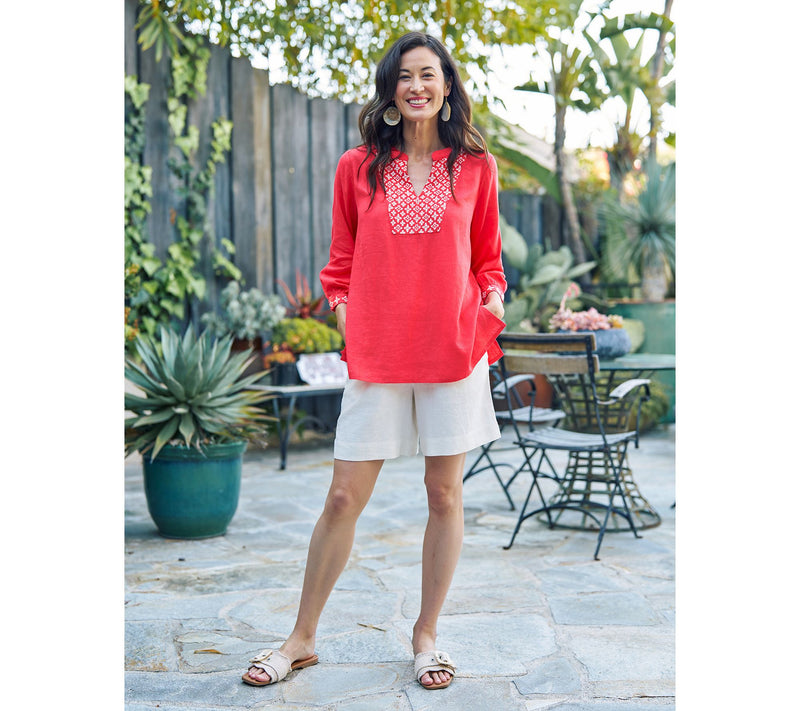 BEAUTIFUL by Lawrence Zarian Regular Linen Blend Soft Short — View 5
