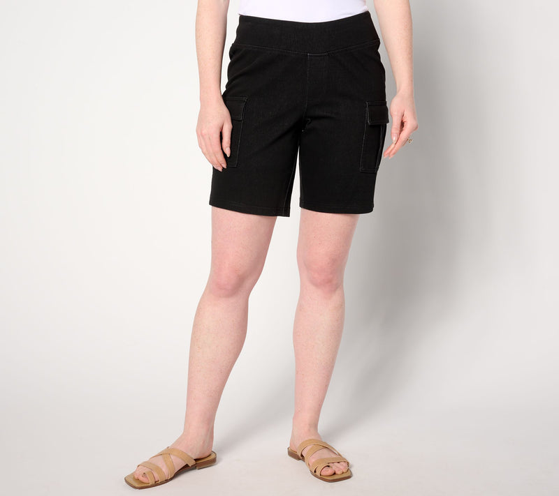 Belle Beach by Kim Gravel Delray Denim Cargo Pocket Short — View 9