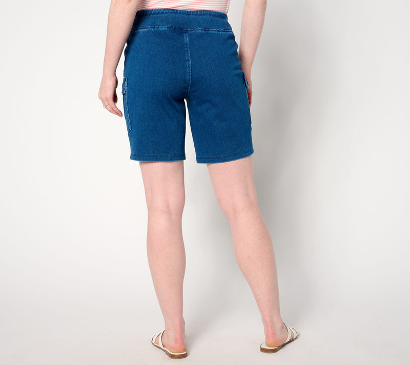 Belle Beach by Kim Gravel Delray Denim Cargo Pocket Short — View 10