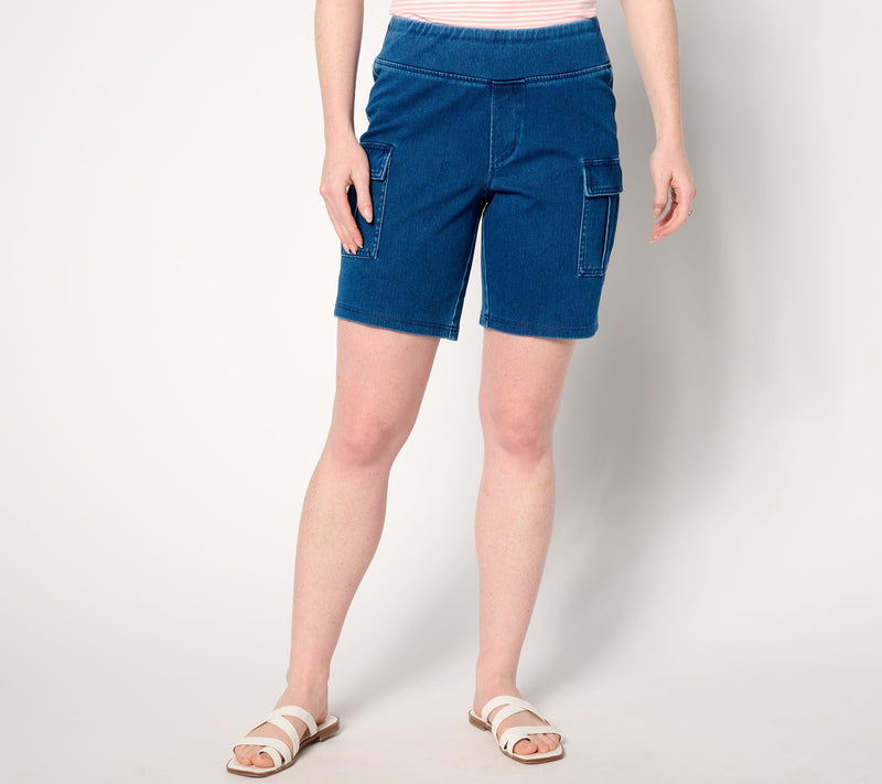 Belle Beach by Kim Gravel Delray Denim Cargo Pocket Short — View 3