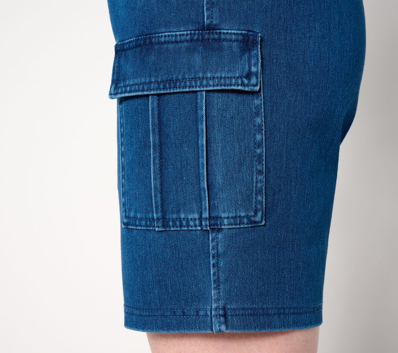 Belle Beach by Kim Gravel Delray Denim Cargo Pocket Short — View 12