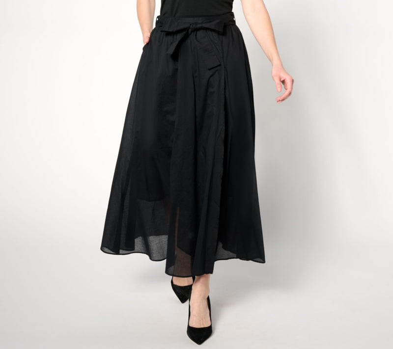 BEAUTIFUL by Lawrence Zarian Petite Printed Faux Wrap Midi Skirt — View 9