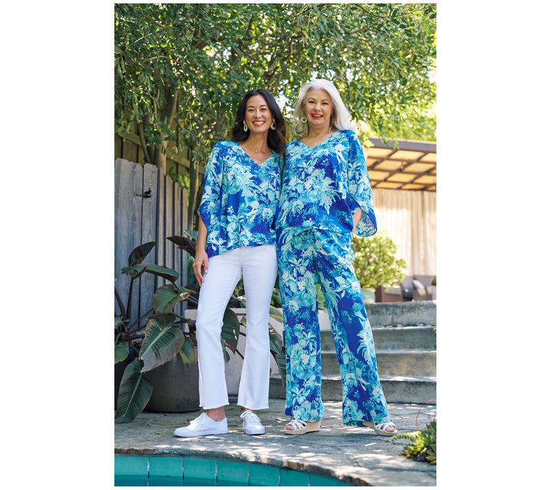 BEAUTIFUL by Lawrence Zarian Paradise Printed V-Neck Blouse — View 11