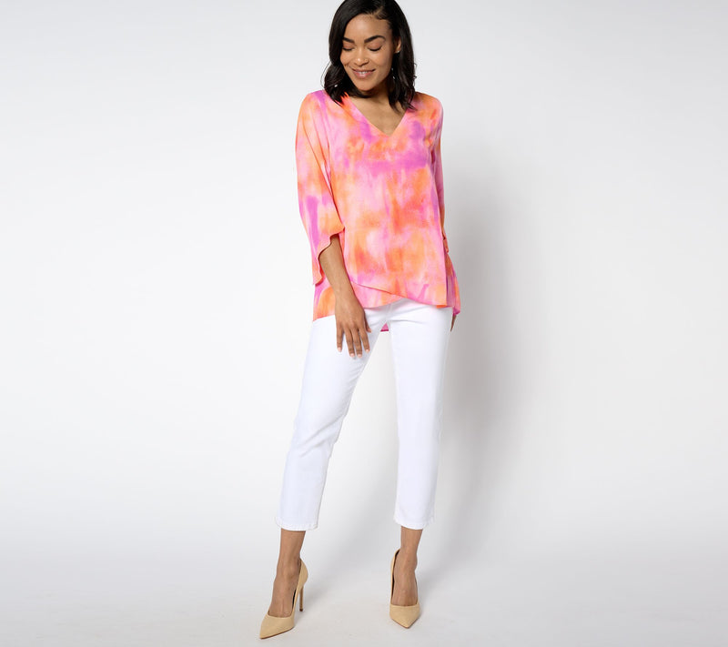 BEAUTIFUL by Lawrence Zarian Paradise Printed V-Neck Blouse — View 8