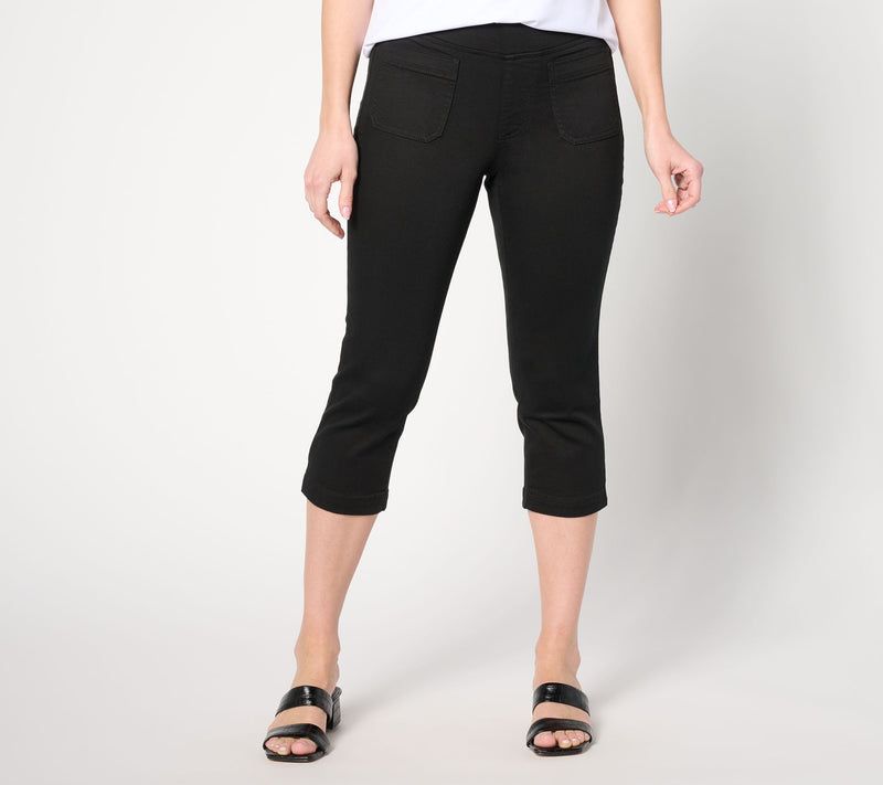 Belle by Kim Gravel Reg TripleLuxe Twill Patch Pocket Capri — View 8