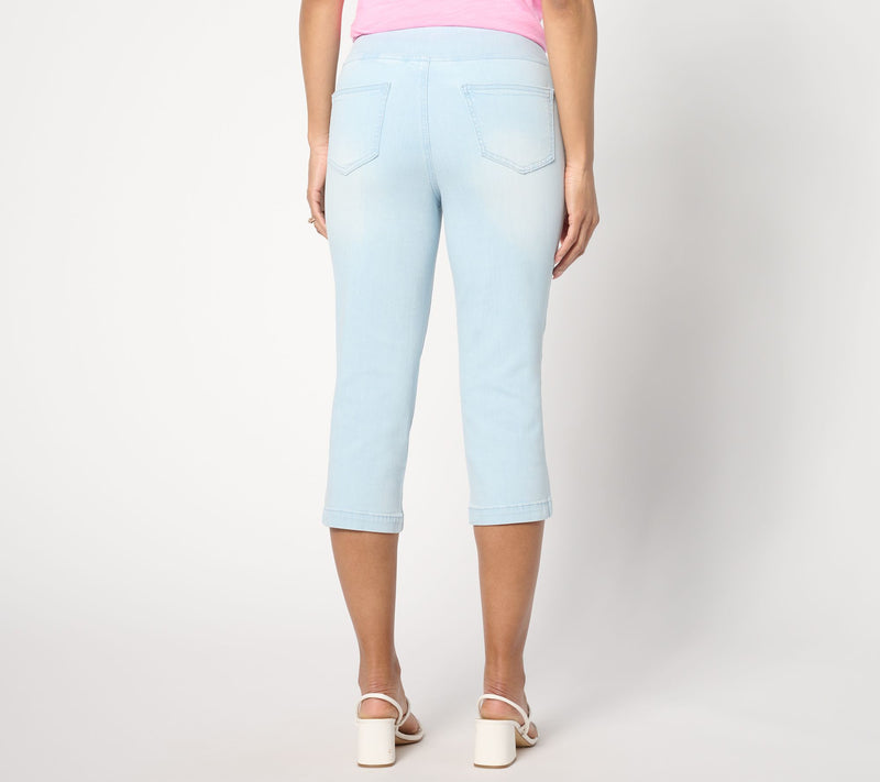 Belle by Kim Gravel Tall TripleLuxe Denim Patch Pocket Capri — View 6