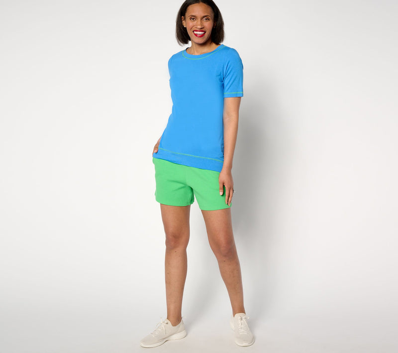 Belle by Kim Gravel Perfect Pique 5" Solid Short — View 15