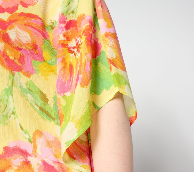 Isaac Mizrahi Live! Printed Crinkle Chiffon Scarf Top — View 4