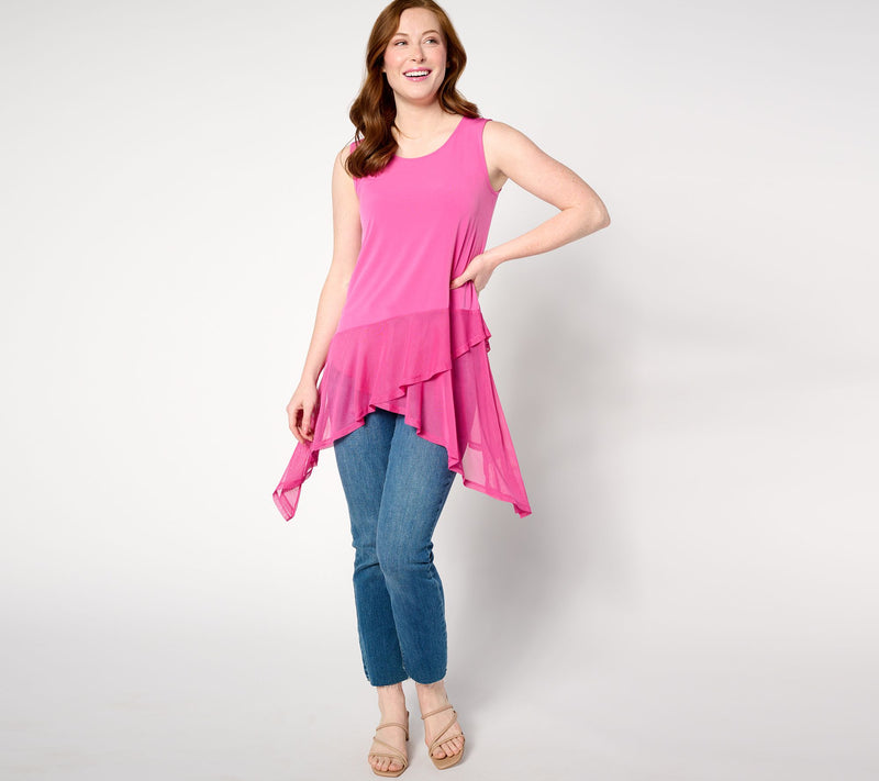 Women with Control Como Jersey and Mesh Trim Tunic — View 5