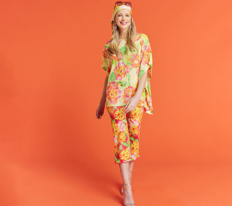 Isaac Mizrahi Live! Regular Printed Pebble Knit Crop Straight Pants — View 5