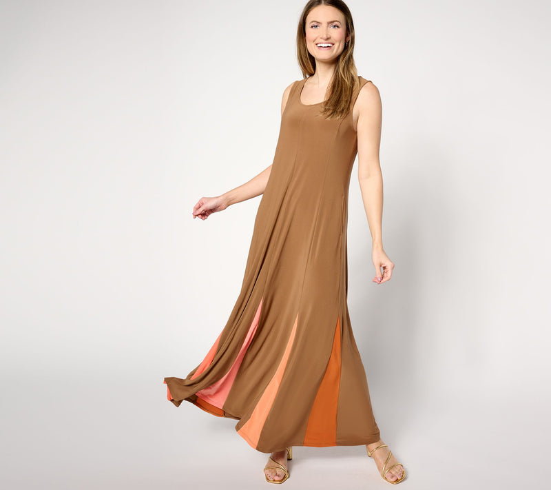 Women with Control Petite Godet Maxi Dress — View 3
