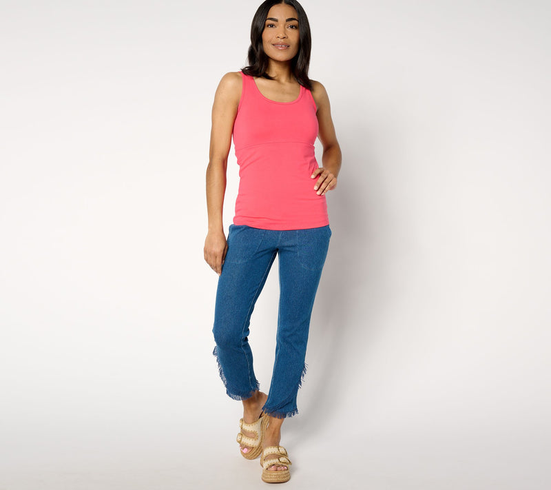 Women With Control Tummy Control Petite Prime Stretch Denim Crop Pant — View 7