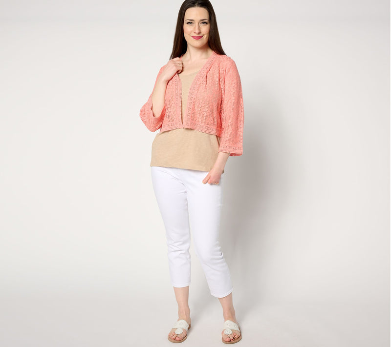 Isaac Mizrahi Live! Bridgehampton Crochet Lace Bolero — View 9