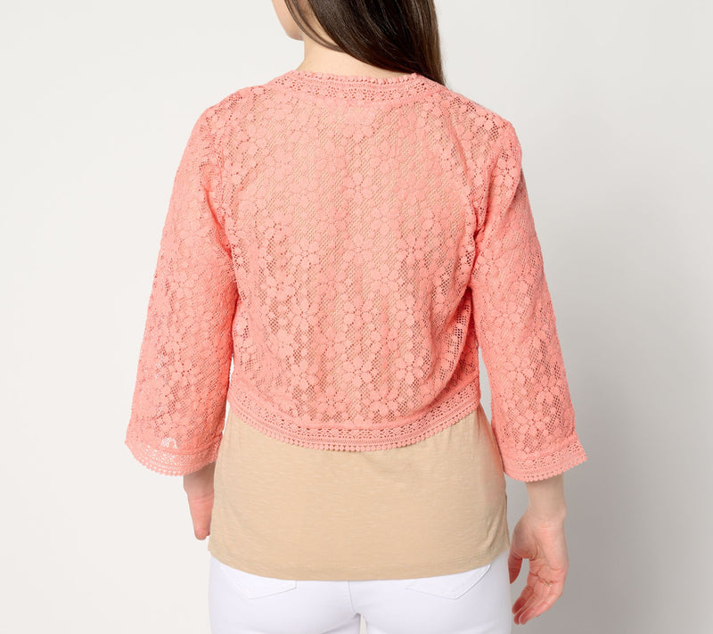 Isaac Mizrahi Live! Bridgehampton Crochet Lace Bolero — View 8