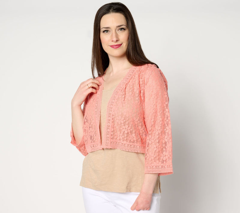 Isaac Mizrahi Live! Bridgehampton Crochet Lace Bolero — View 7