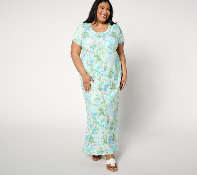 Isaac Mizrahi Live! Regular Bridgehampton Printed Maxi Dress — View 7