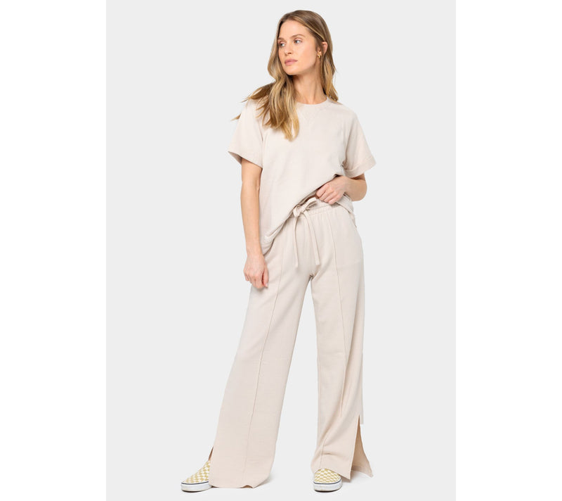 Peace Love World Petite French Terry Side Slit Sweatpants — View 5