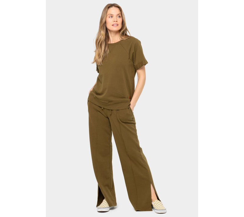 Peace Love World Petite French Terry Side Slit Sweatpants — View 6