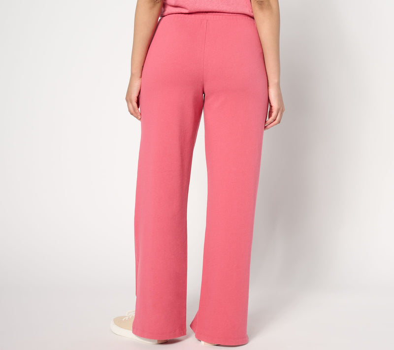 Peace Love World Petite French Terry Side Slit Sweatpants — View 2