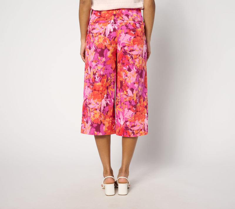 Isaac Mizrahi Live! Regular 24/7 Stretch Wide Leg Capri Pants — View 2