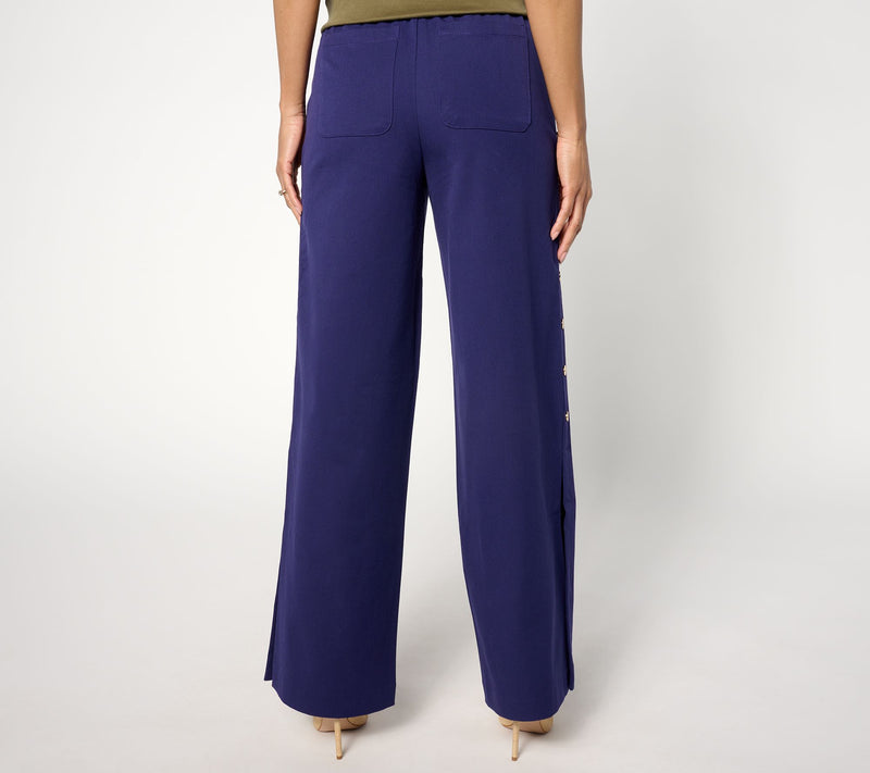 Isaac Mizrahi Live! Regular 24/7 Stretch Wide Leg Full Length Pants — View 2