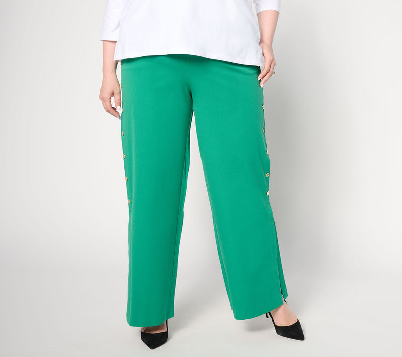 Isaac Mizrahi Live! Regular 24/7 Stretch Wide Leg Full Length Pants — View 15