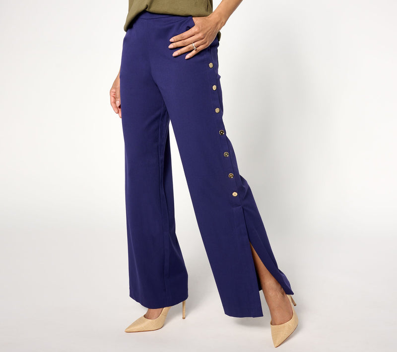 Isaac Mizrahi Live! Petite 24/7 Stretch Wide Leg Full Length Pants — View 16