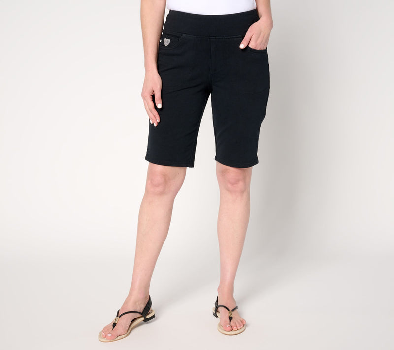 Quacker Factory DreamJeannes Flat Waistband 11" Bermuda Shorts — View 11
