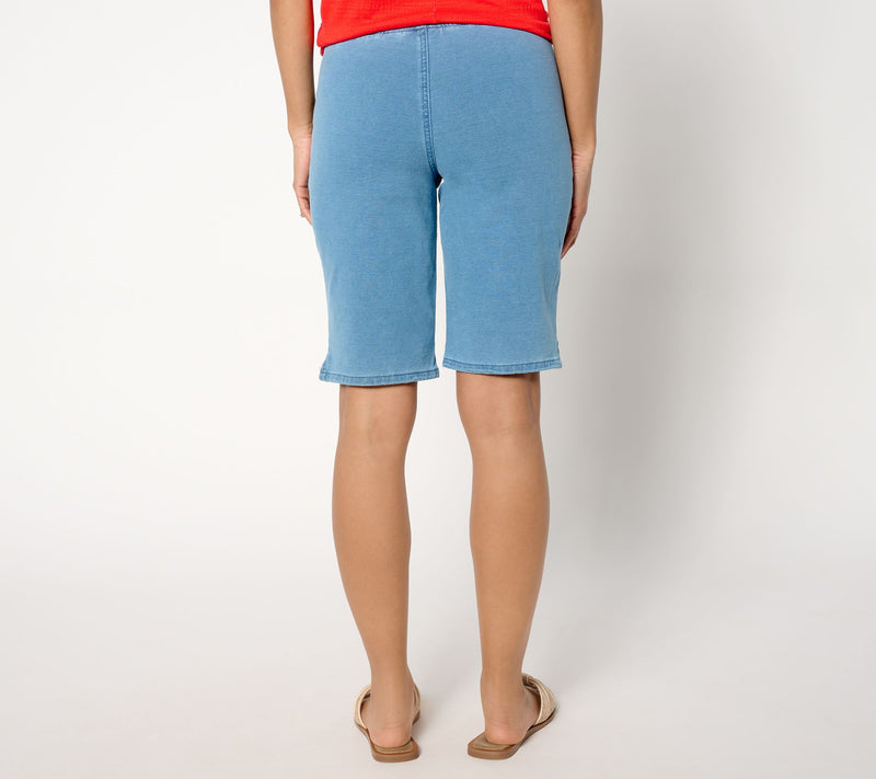 Quacker Factory DreamJeannes Flat Waistband 11" Bermuda Shorts — View 12