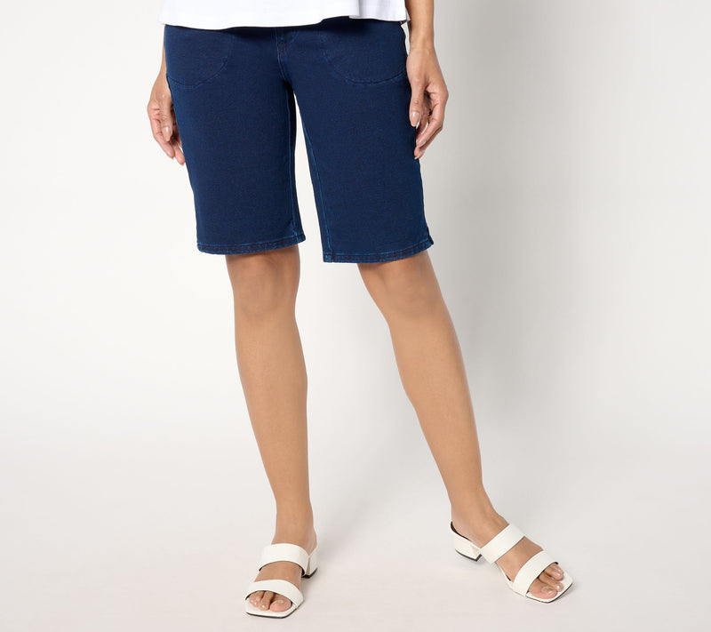 Quacker Factory DreamJeannes Flat Waistband 11" Bermuda Shorts — View 7