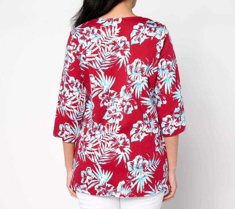 Quacker Factory Sparkle and Shine Tropical Bliss Tunic Top — View 2