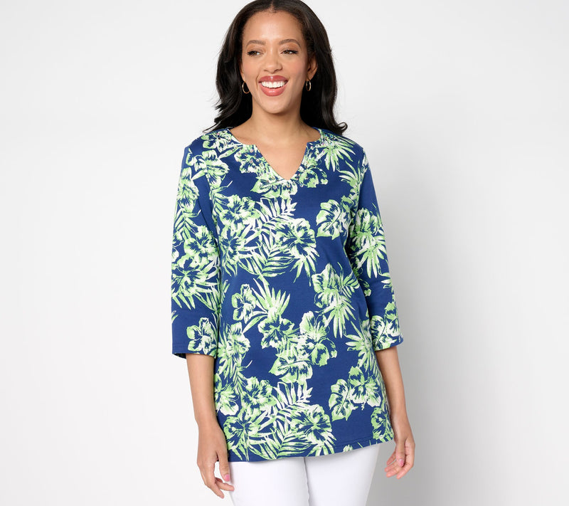 Quacker Factory Sparkle and Shine Tropical Bliss Tunic Top — View 10